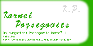 kornel pozsegovits business card